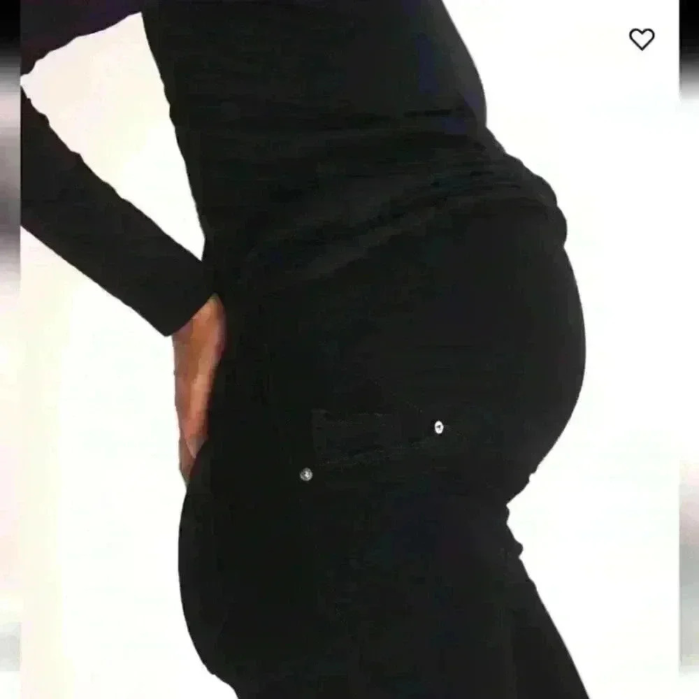 H&M Mama Maternity Black Super Soft Ankle Skinny Jeans -  size Large NWT